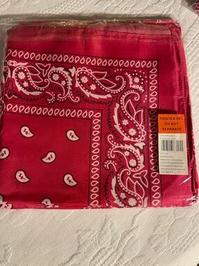 11 pieces Red Paisley Bandana Set - Home Accents Decor